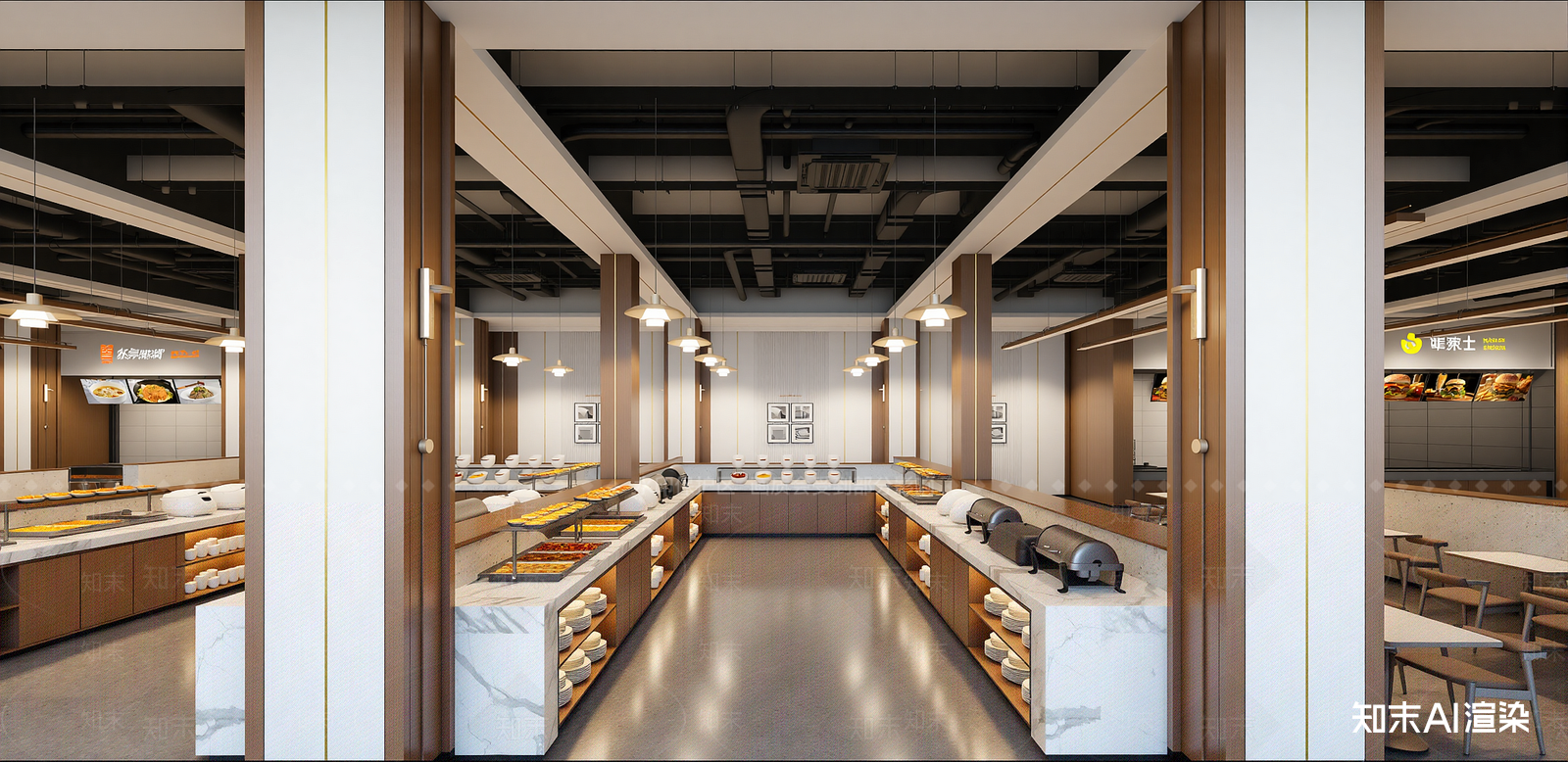 现代食堂SU模型下载【ID:1215969260】