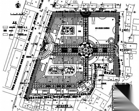 某商住小区景观规划总平面施工图下载【ID:161108102】