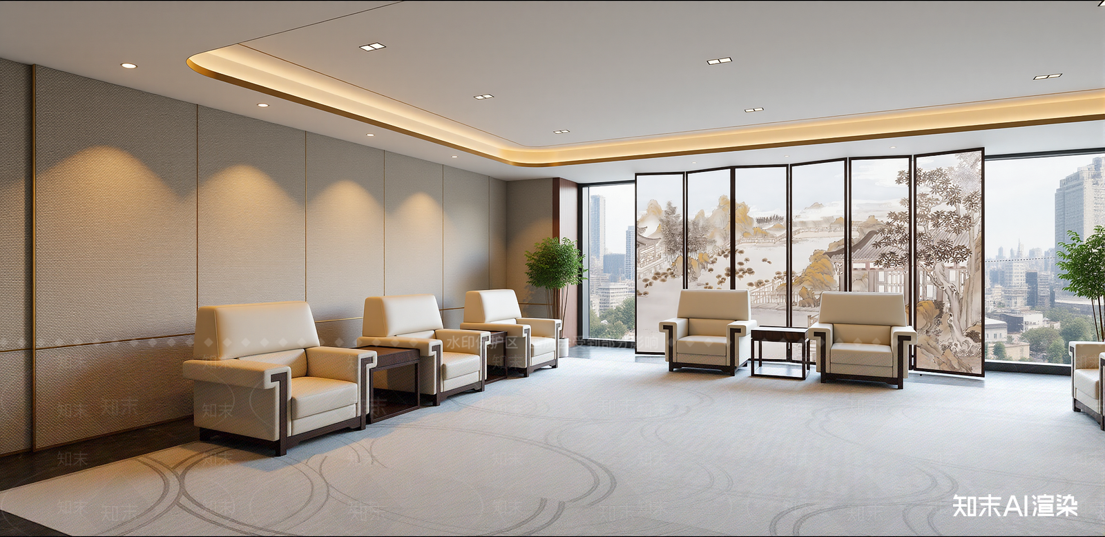 新中式会议室SU模型下载【ID:1216025077】