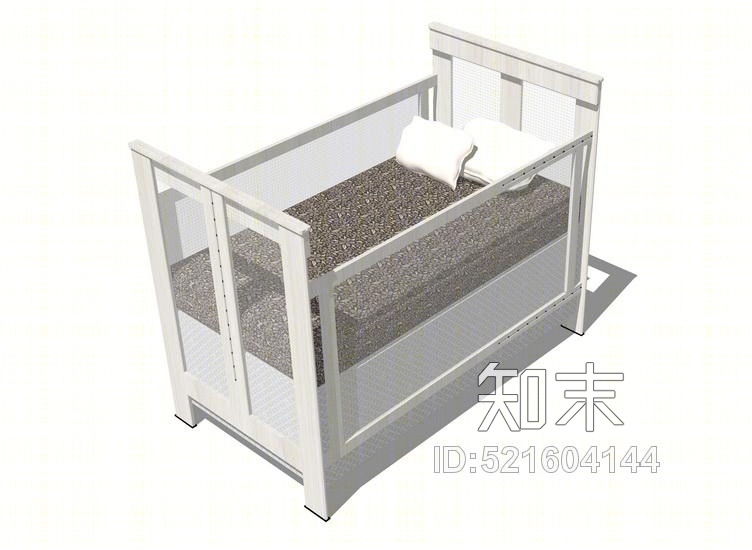 现代单人床SU模型下载【ID:521604144】
