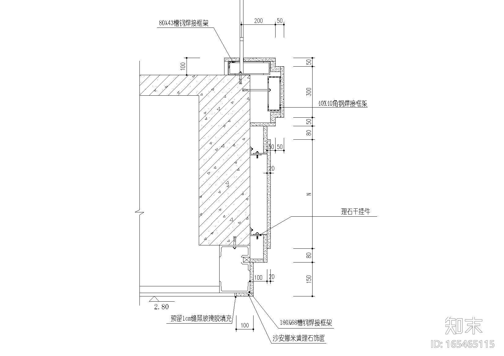铝塑板​栏河cad施工图下载【ID:165465115】