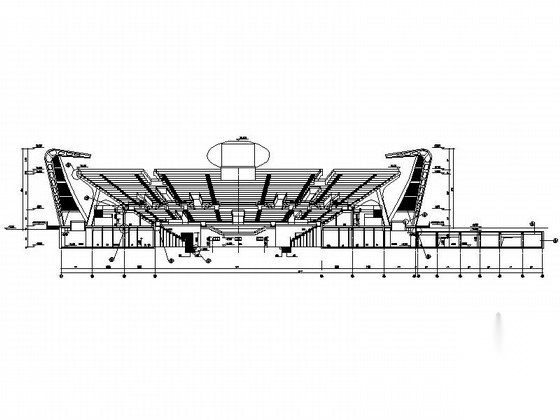 [大连]市级框架结构特级网球场建筑施工图cad施工图下载【ID:165159155】