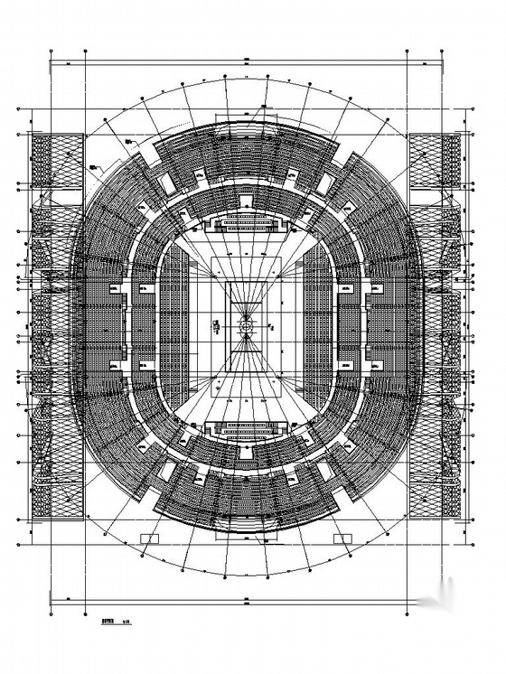 [大连]市级框架结构特级网球场建筑施工图cad施工图下载【ID:165159155】