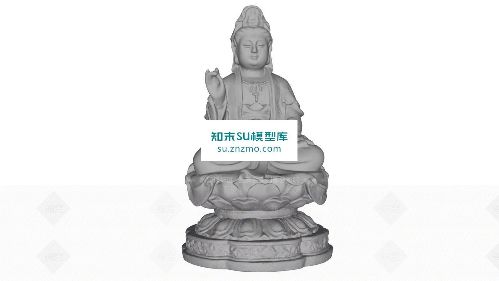 观音雕像SU模型下载【ID:160654279】