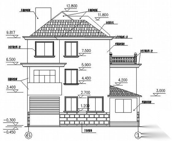 富阳市某三层独立式村民住宅楼建筑结构施工图cad施工图下载【ID:149916193】