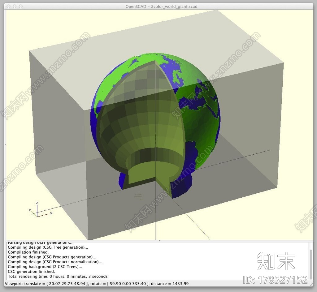 地球仪——双色3D打印3d打印模型下载【ID:178527152】