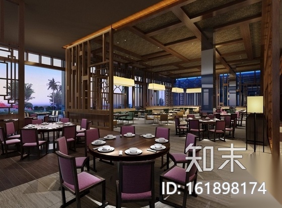 [三亚]旅游景区度假酒店现代全日餐厅装修施工图（含效果...cad施工图下载【ID:161898174】