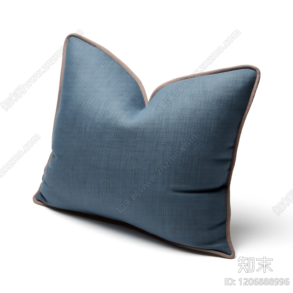 蓝色布艺靠垫3D模型下载【ID:1206888996】