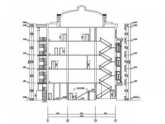 [哈尔滨]某区五层小型图书馆建筑施工图cad施工图下载【ID:160723193】