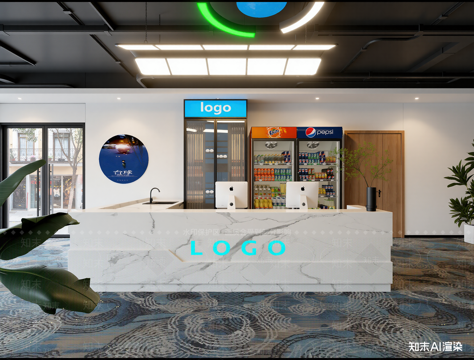 现代接待室3D模型下载【ID:1214125840】