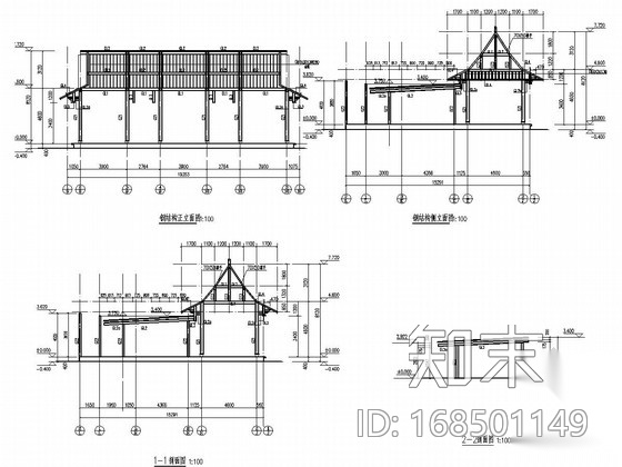 [天津]钢结构古建会所结构施工图施工图下载【ID:168501149】