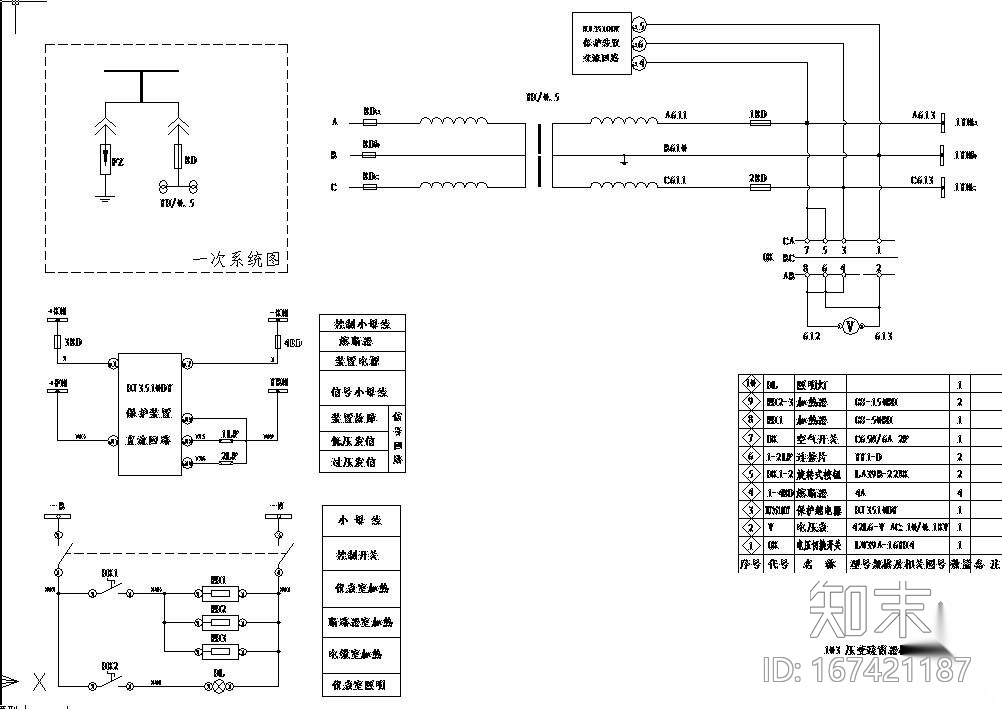 KYN28二次系统图cad施工图下载【ID:167421187】