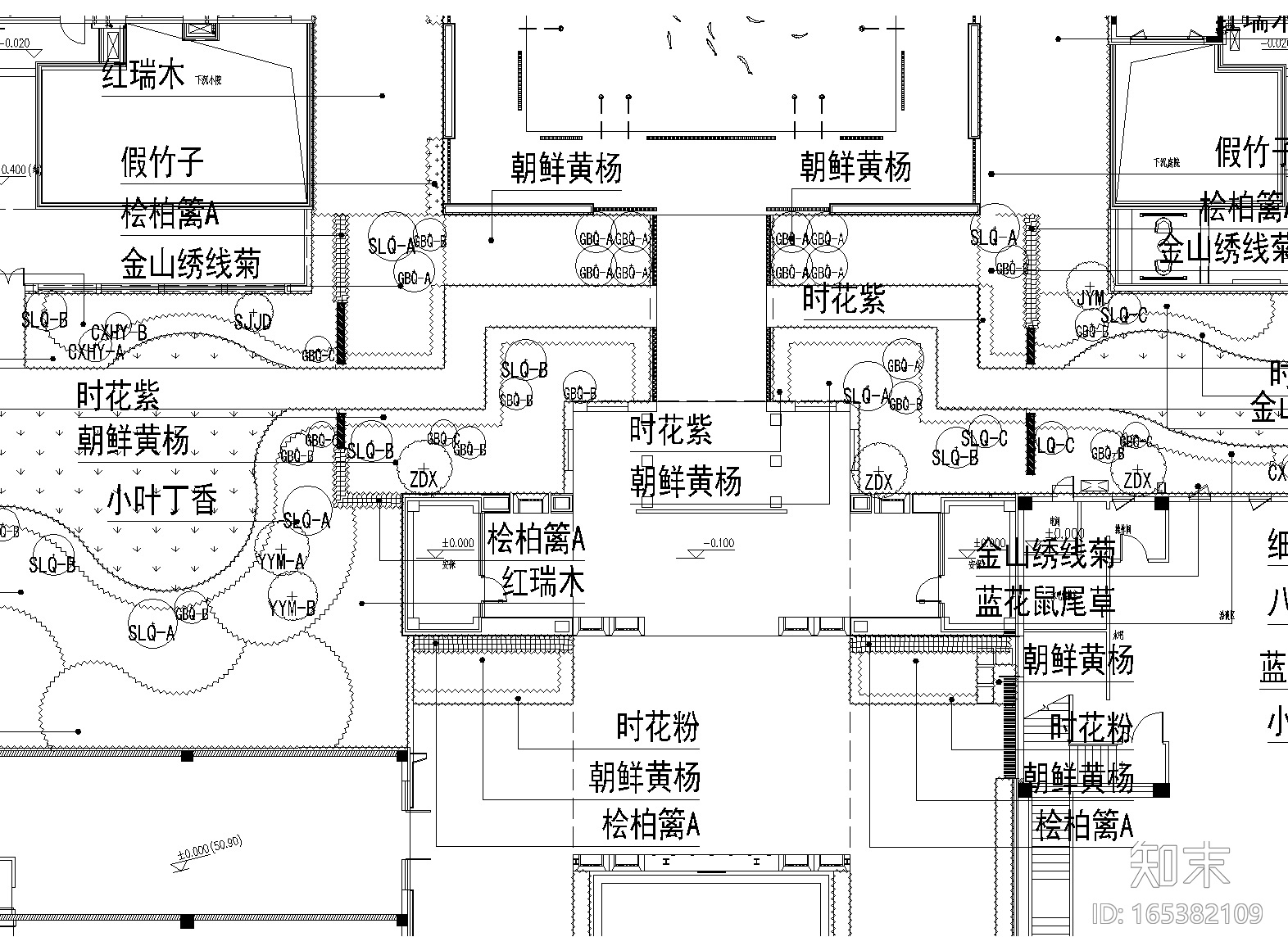 ​[浙江]杭州泰禾院子示范区植物CAD施工图施工图下载【ID:165382109】