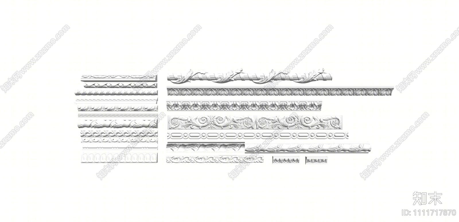 欧式石膏线条雕花SU模型下载【ID:1111717870】