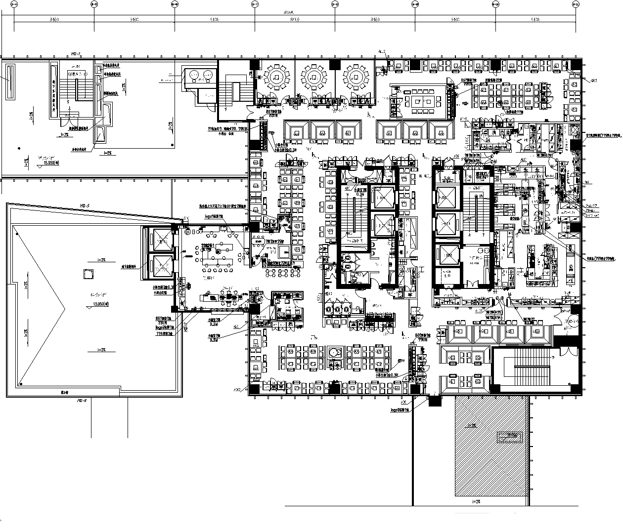 湖南海底捞火锅餐厅长沙华创国际广场店室内装修CAD施工图+效果图+材料表施工图下载【ID:1131206515】