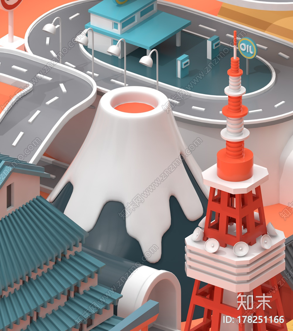 卡通城市CG模型下载【ID:178251166】