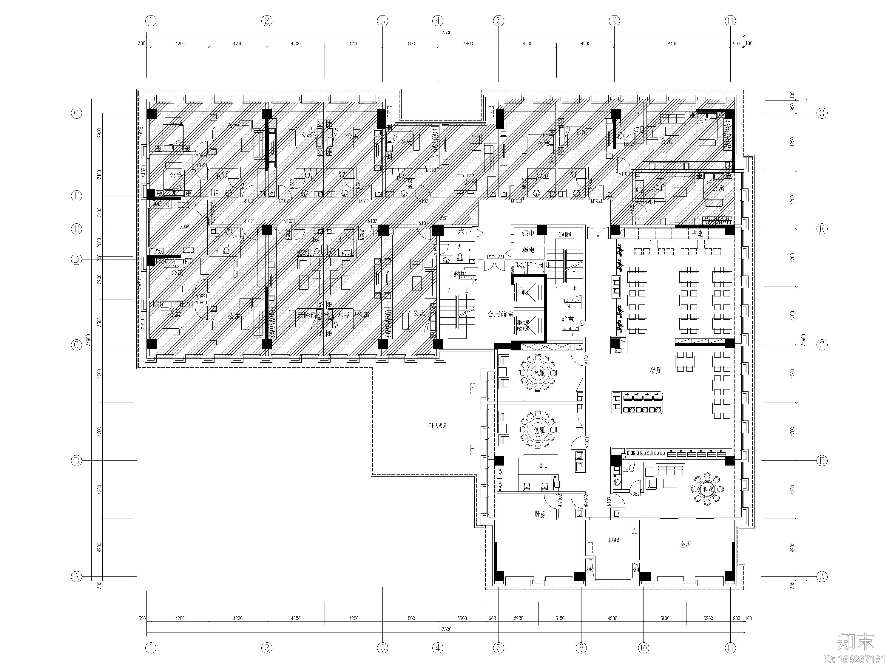 [河南]8690㎡星程商务​酒店室内全套施工图cad施工图下载【ID:166287131】