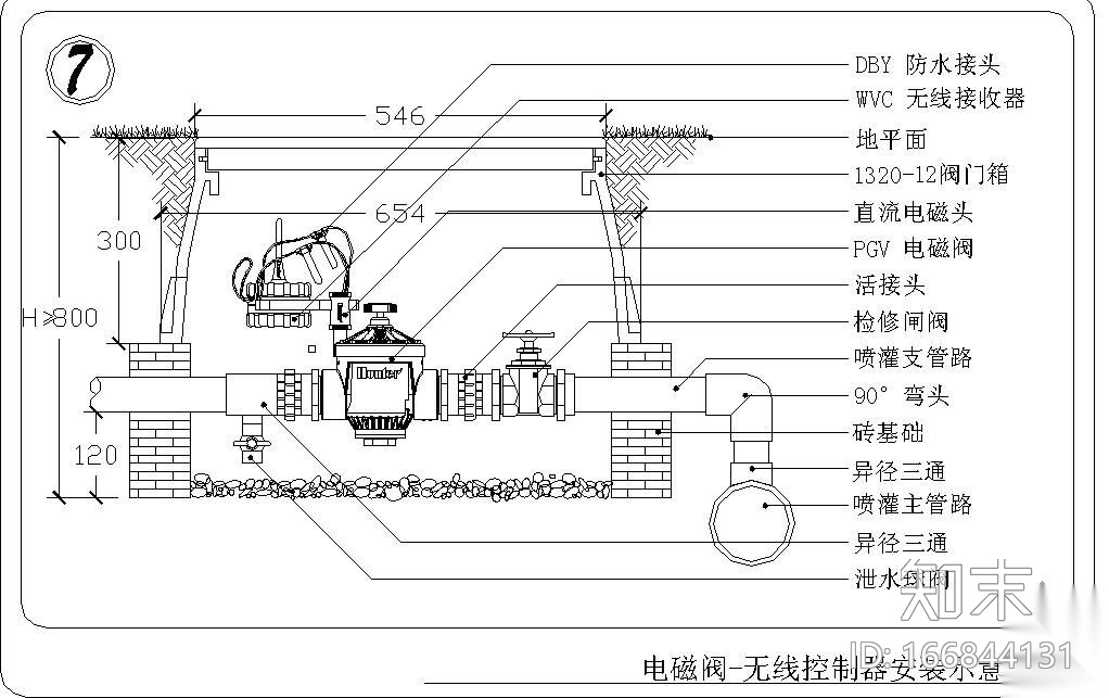 北京某小区室外喷灌图cad施工图下载【ID:166844131】