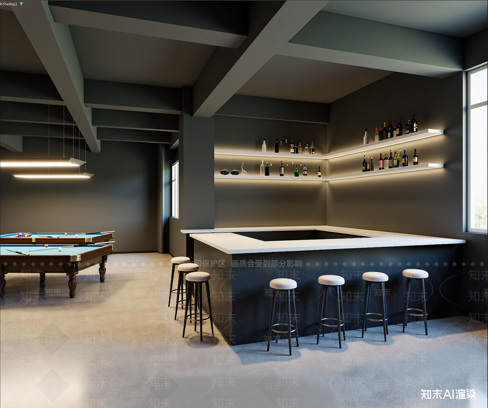 现代台球室3D模型下载【ID:1213924321】