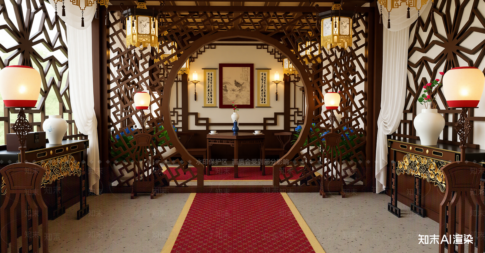 中式博物馆SU模型下载【ID:1216061859】