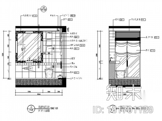 [三亚]现代风格度假公寓小居室室内空间装修施工图cad施工图下载【ID:161701120】