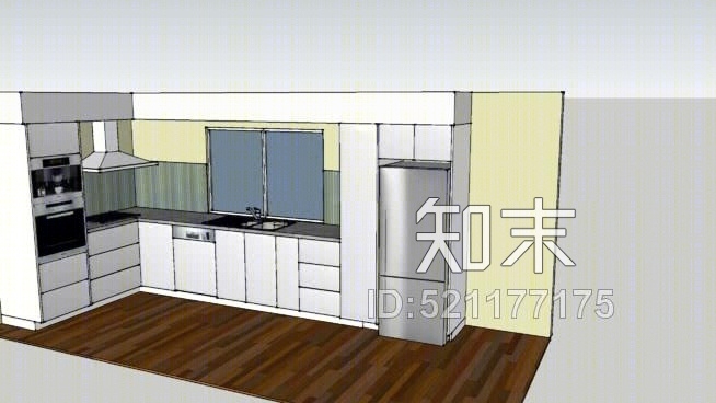 L型厨房SU模型下载【ID:521177175】