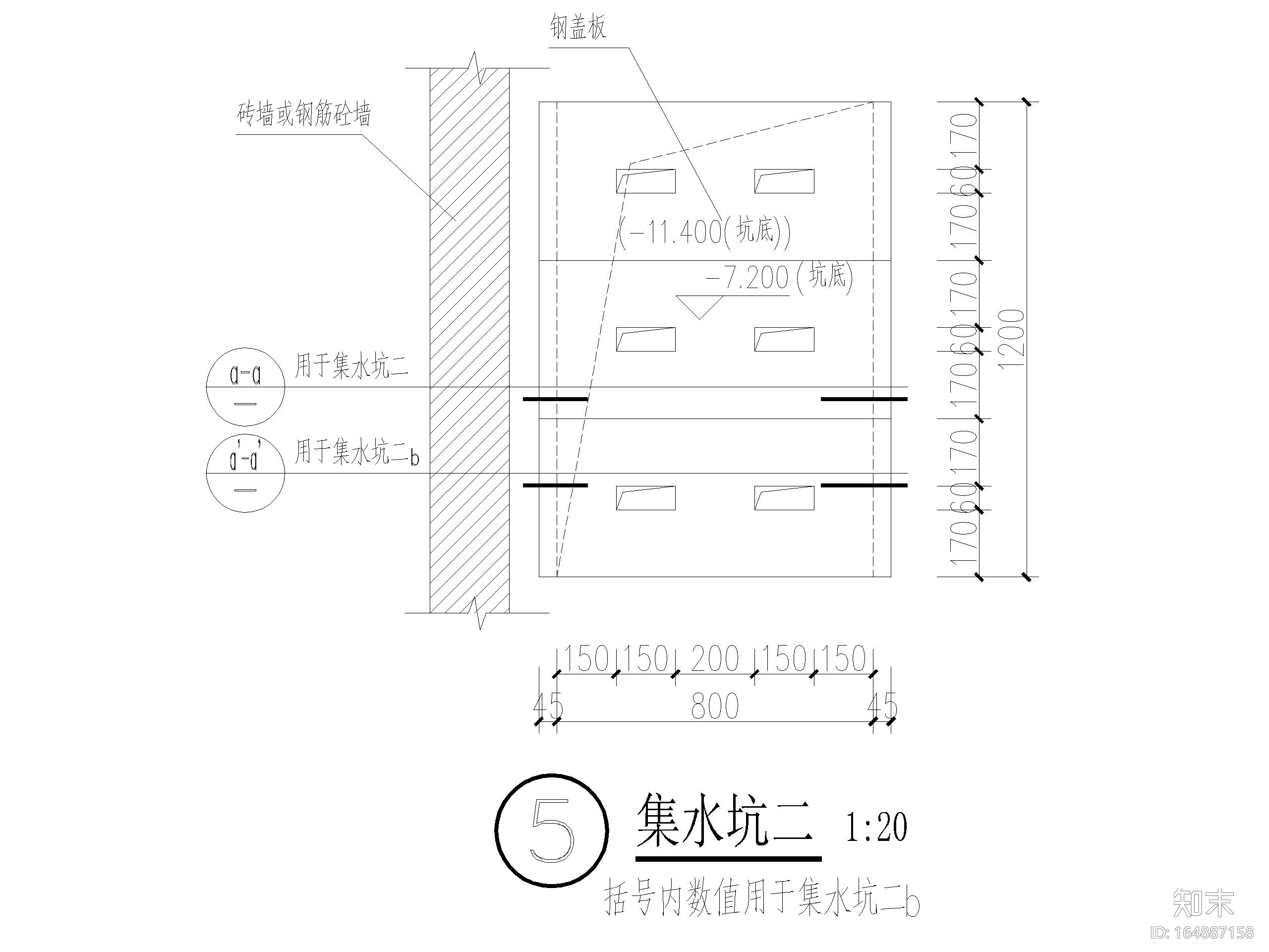 地下室节点大样图(防水、集水坑、楼梯等)施工图下载【ID:164887158】