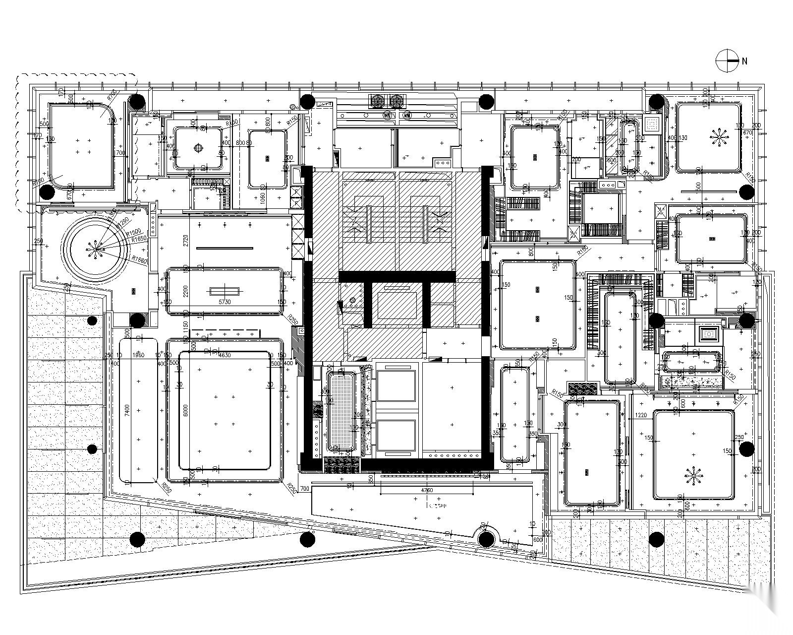 [梁志天]深圳湾1号-现代豪华五居室样板间室内装修设计施工图下载【ID:160062112】