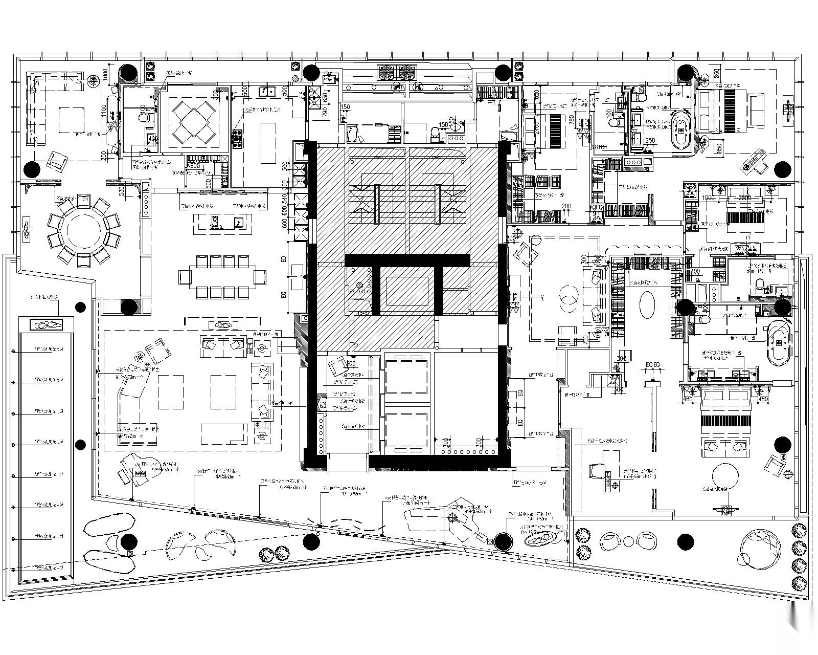 [梁志天]深圳湾1号-现代豪华五居室样板间室内装修设计施工图下载【ID:160062112】