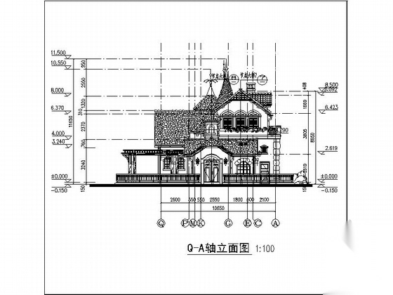 2层欧式风格咖啡店建筑设计施工图cad施工图下载【ID:165625111】