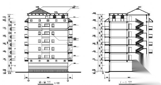 某六层商住楼建筑方案图cad施工图下载【ID:149885159】