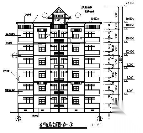 天奇花园小区A区住宅楼建筑施工图cad施工图下载【ID:149848148】