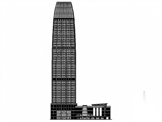 某三十八层超高层商业办公综合体建筑方案cad施工图下载【ID:166804128】