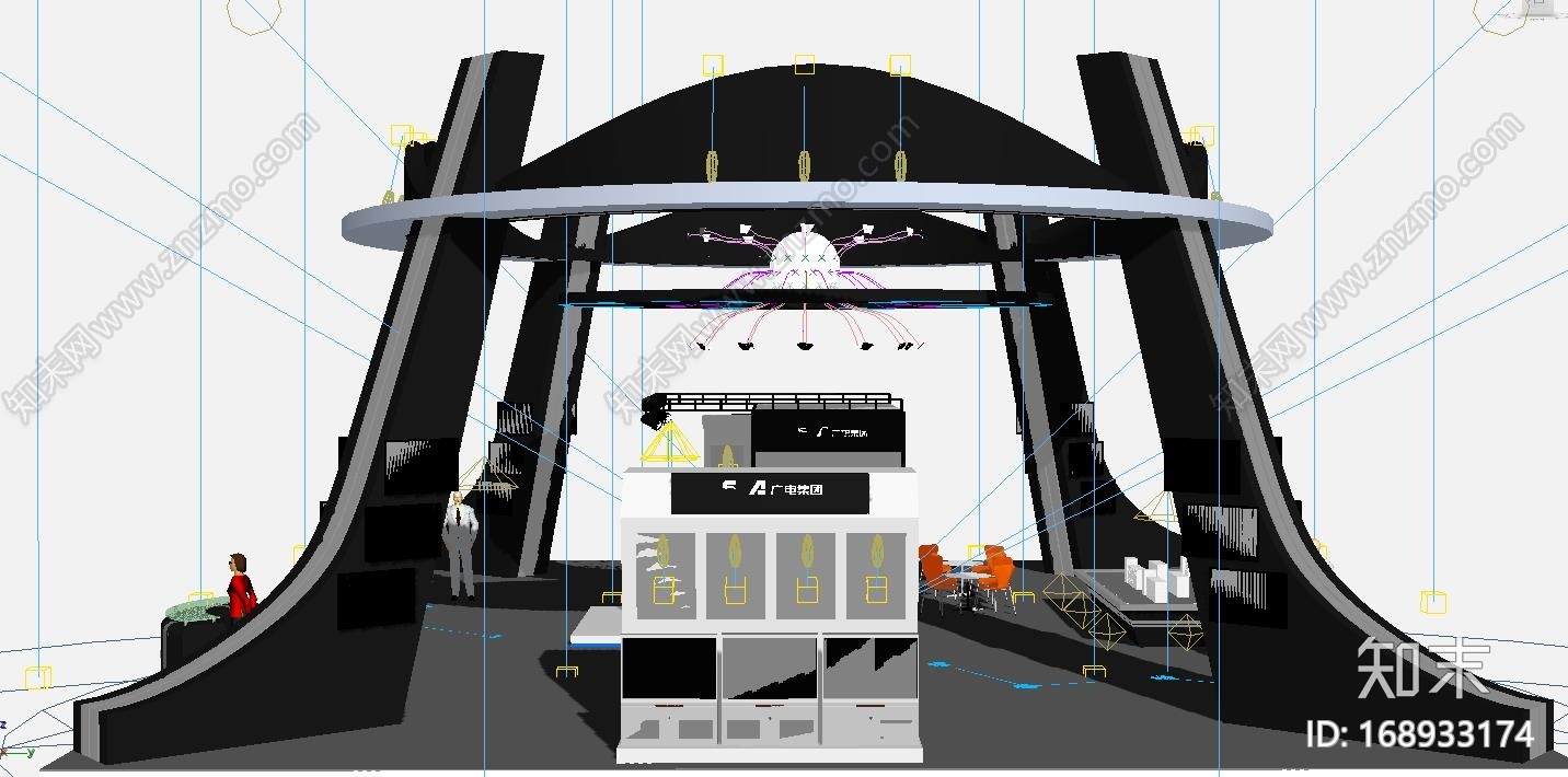 展台展示设计CG模型下载【ID:168933174】
