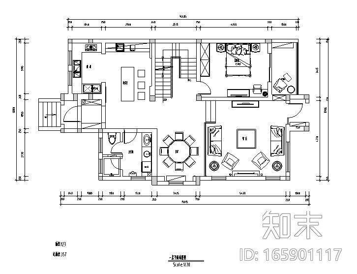 [江苏]罗托鲁拉小镇别墅设计施工图（附效果图）cad施工图下载【ID:165901117】