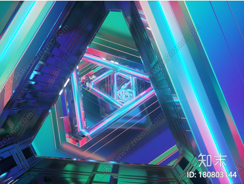科技风隧道创意场景CG模型下载【ID:180803144】