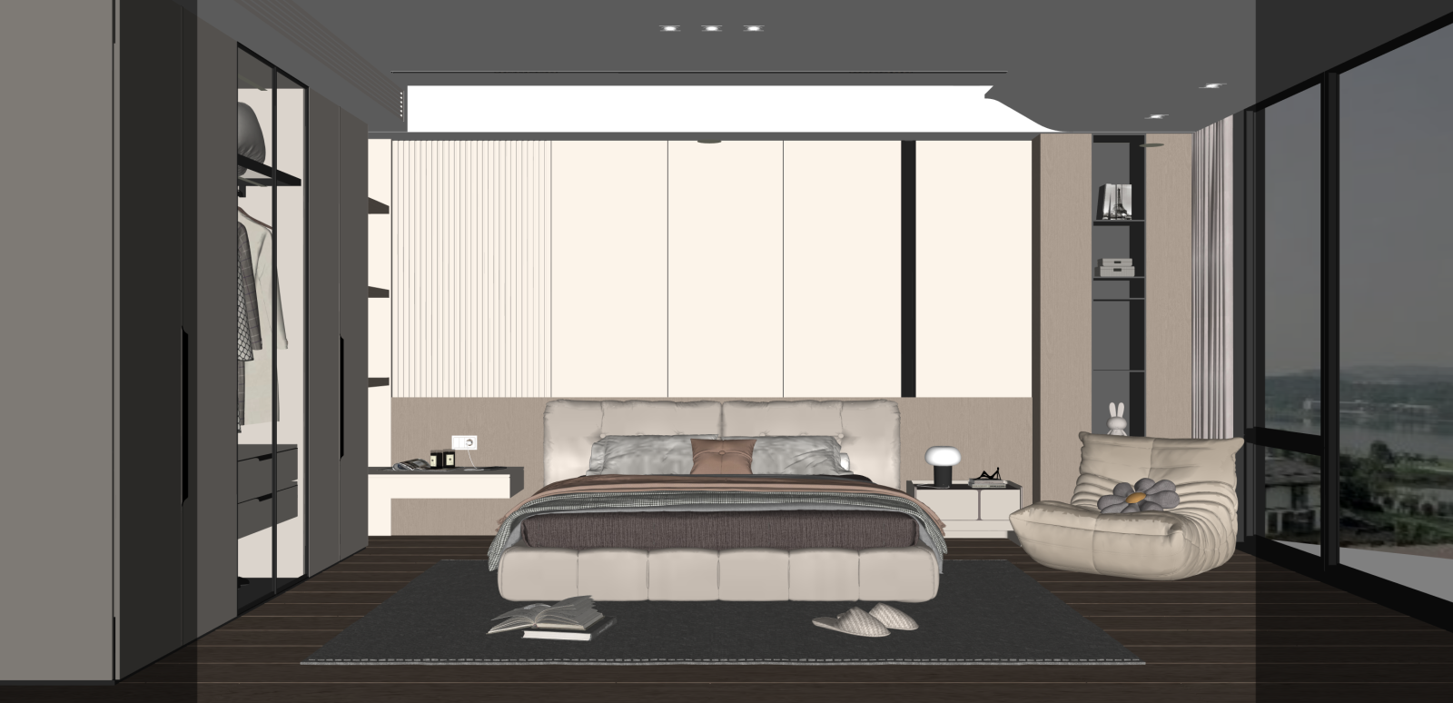 现代家居卧室SU模型下载【ID:1216015450】