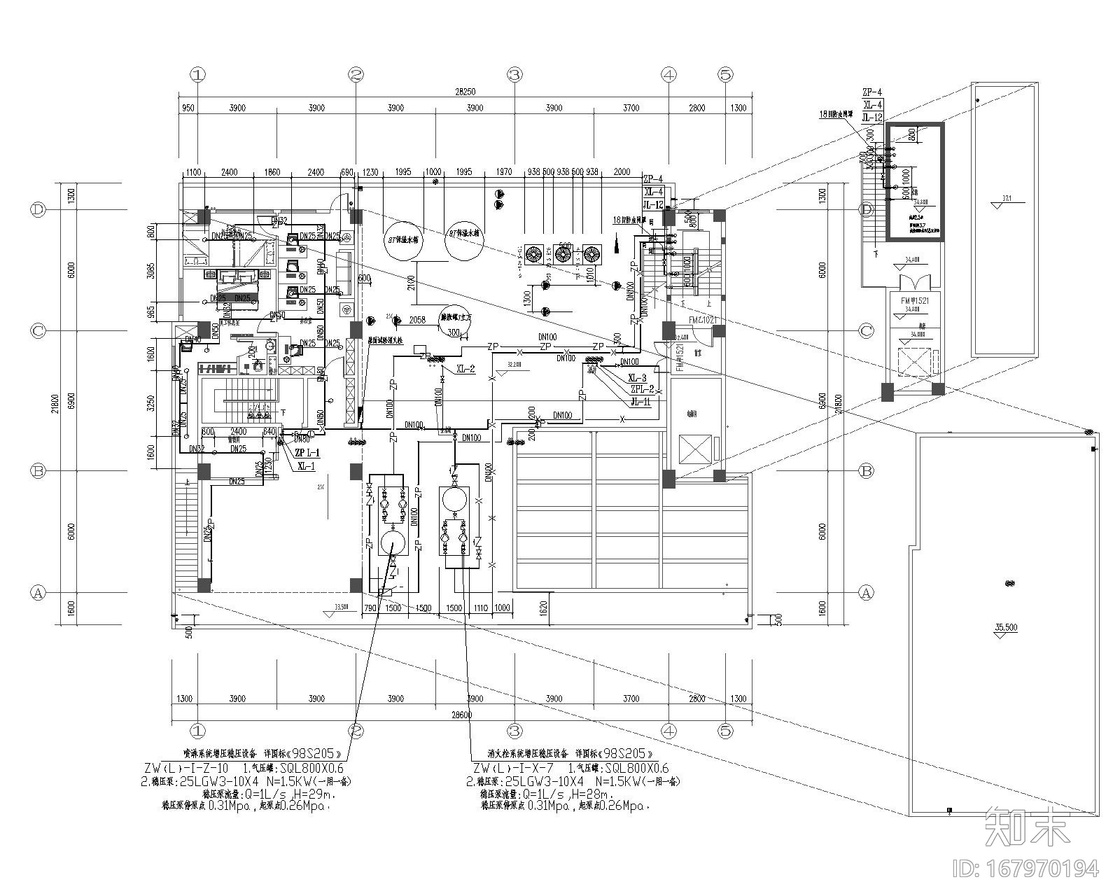 安铺旅馆装修工程给排水施工图cad施工图下载【ID:167970194】