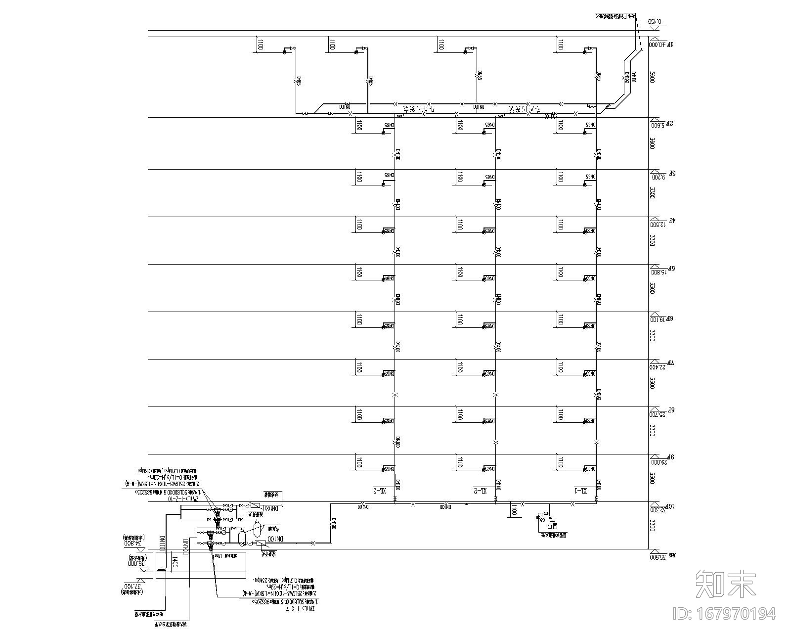 安铺旅馆装修工程给排水施工图cad施工图下载【ID:167970194】