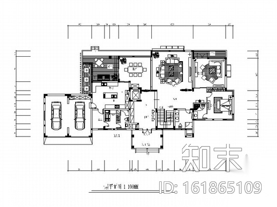 [深圳]豪华三层别墅新中式风格装修图（含效果图）cad施工图下载【ID:161865109】