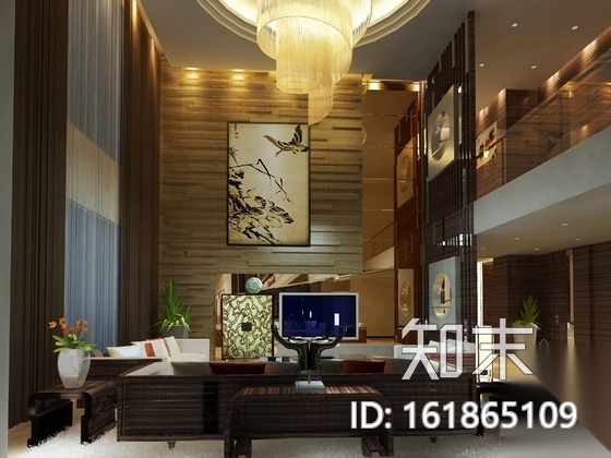 [深圳]豪华三层别墅新中式风格装修图（含效果图）cad施工图下载【ID:161865109】