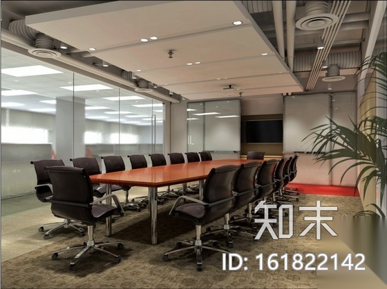 [北京]某大厦办公空间装修图（含效果）cad施工图下载【ID:161822142】