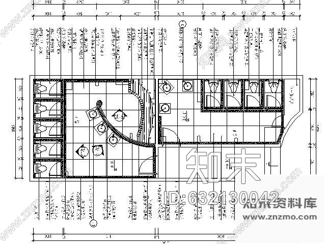 施工图夜总会D吧卫生间装修图cad施工图下载【ID:632130042】