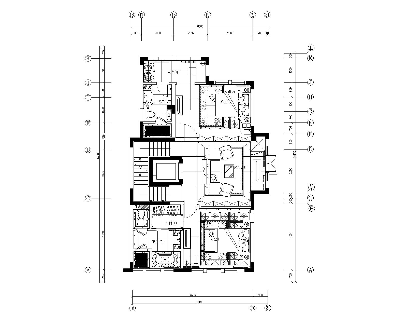 南京郦城联排别墅样板房施工图+方案+效果图施工图下载【ID:160386126】