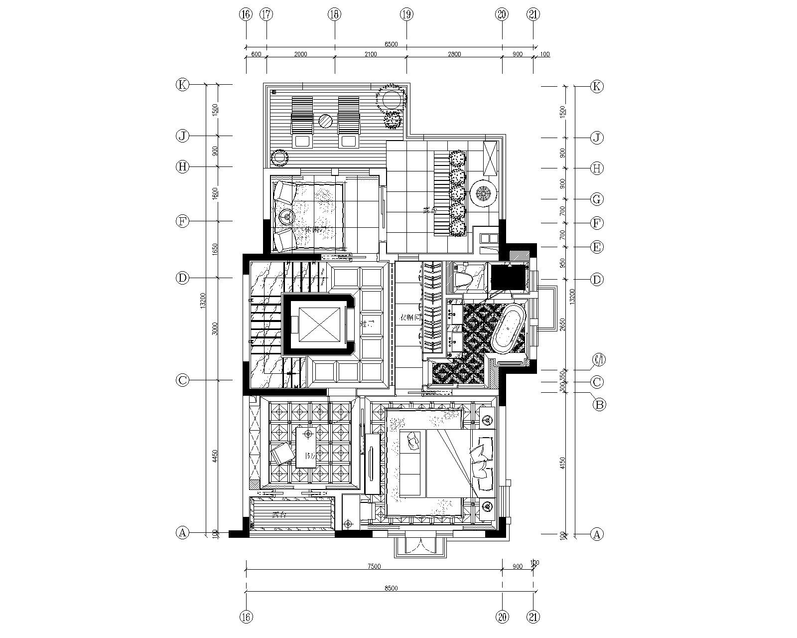 南京郦城联排别墅样板房施工图+方案+效果图施工图下载【ID:160386126】