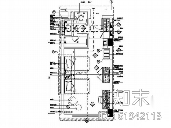 [吉林]城市广场商务酒店标准双床房装修图（含效果）cad施工图下载【ID:161942113】