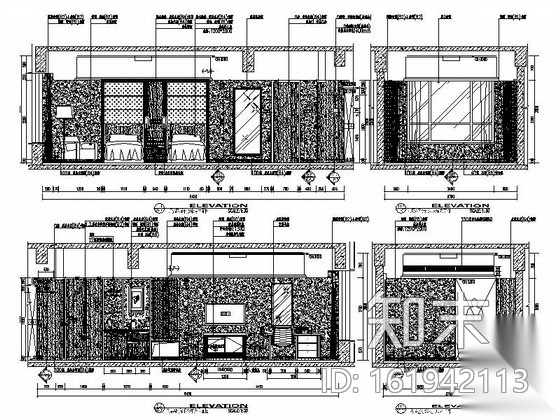 [吉林]城市广场商务酒店标准双床房装修图（含效果）cad施工图下载【ID:161942113】