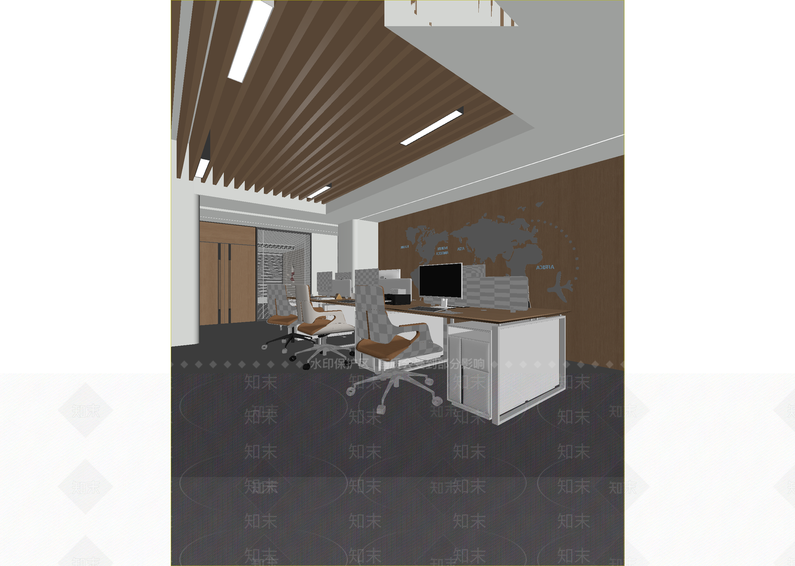 现代办公区3D模型下载【ID:1215193319】