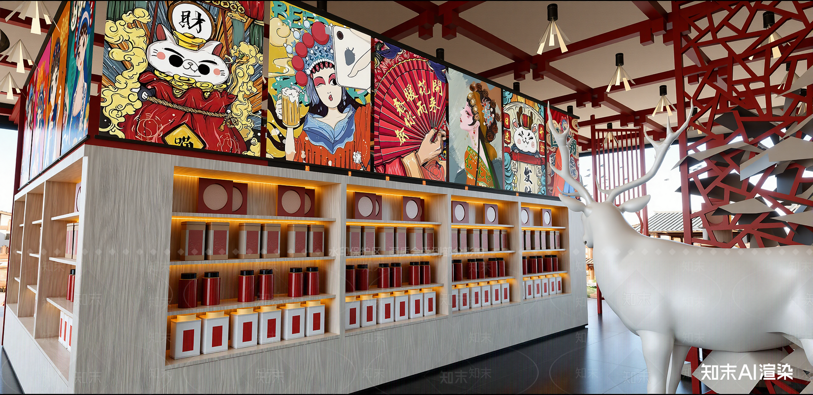 新中式玩具礼品店SU模型下载【ID:1215957234】
