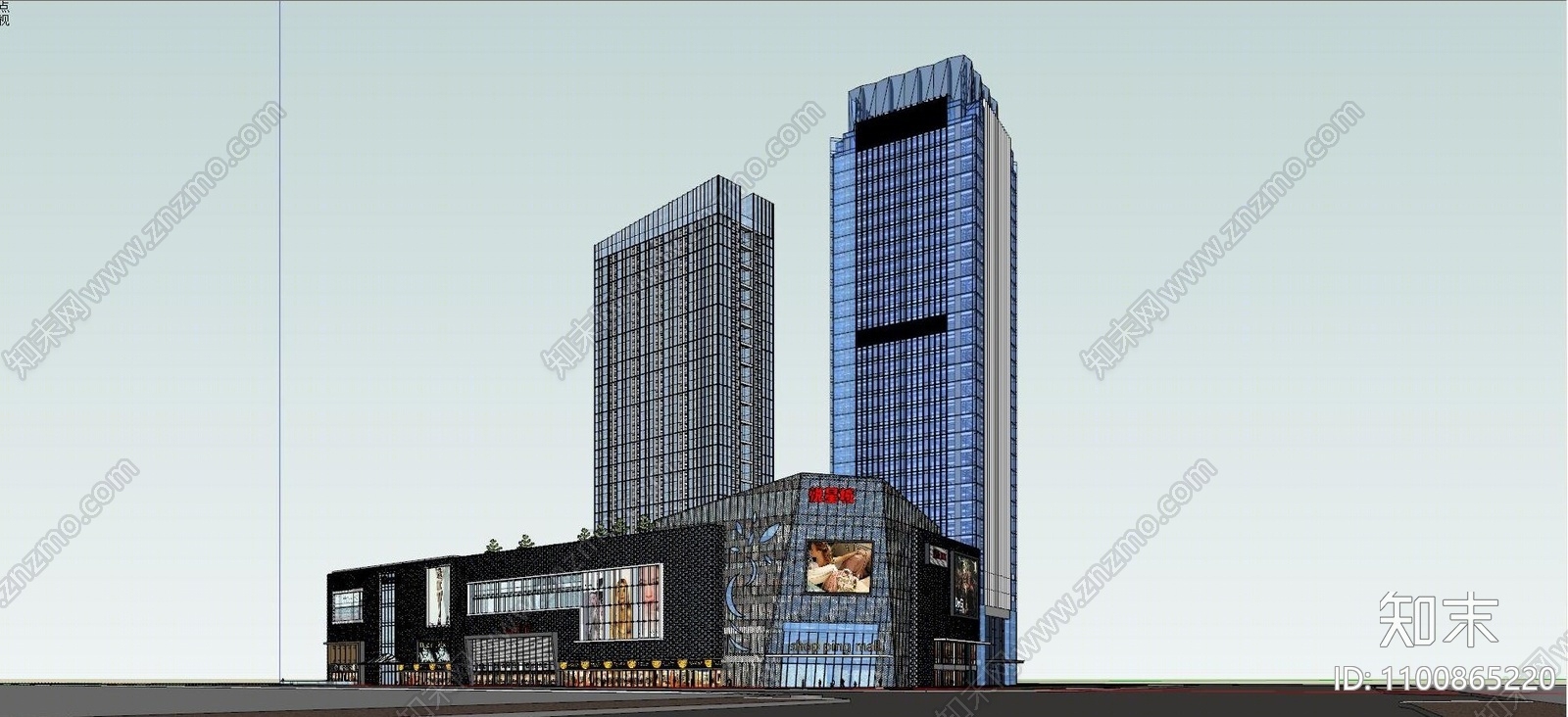 现代商业综合体SU模型下载【ID:1100865220】